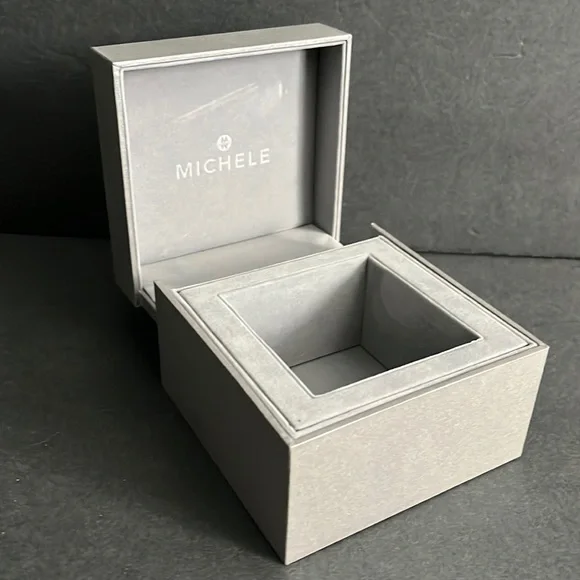 Michele Watch Box With Outer Box (No Watch) NEW Michele Releve Mid 16 Rose Gold & Silver Tone Diamond  main image 2